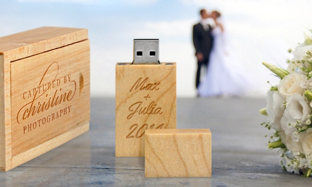 Slide Top Wooden Box | CustomUSB