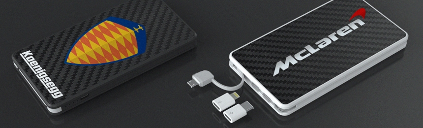 PowerTile Carbon Fiber | CustomUSB Mobile Charger