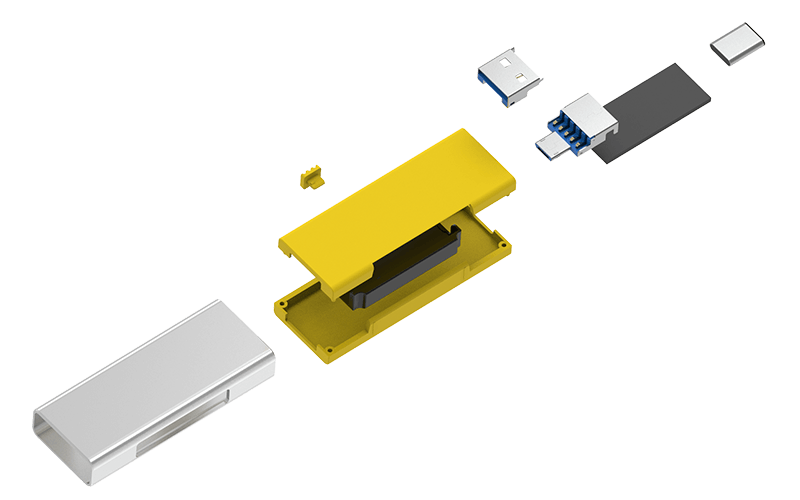 Mobile 3-in-1 USB Flash Drive | Exploded Diagram