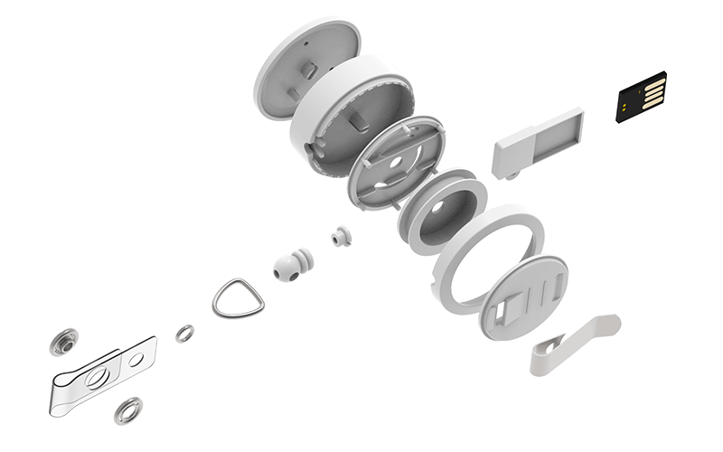 Badge Reel USB Flash Drive | Exploded Diagram